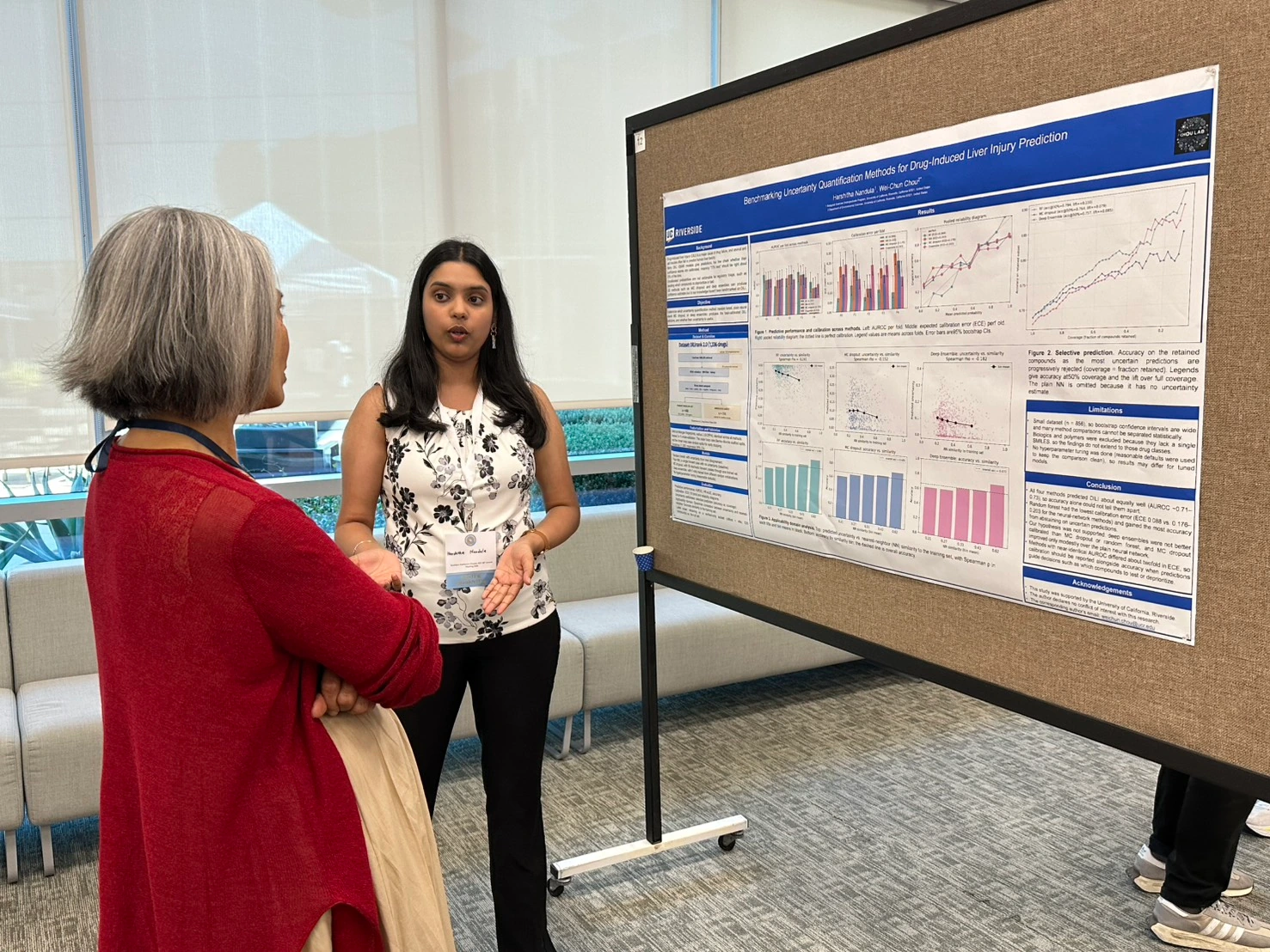 Harshitha Nandula presents research on uncertainty quantification for drug-induced liver injury prediction.
